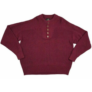 Vintage RedHead Sweater Button Heavy Knit Pullover 1/2 Button Up Round Neck XL
